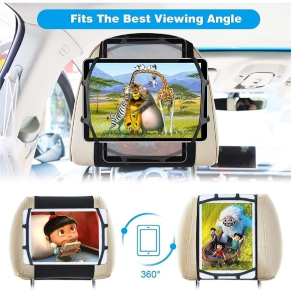 Universal Car Headrest Tablet Holder - Adjustable Mount‎ for Kids Tablets - Picture 4 of 8